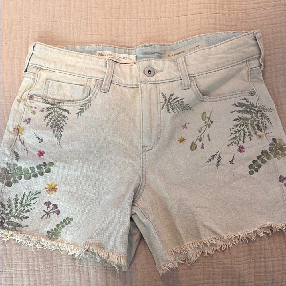 Pilcro Florise High-Rise Slim Denim Shorts 27